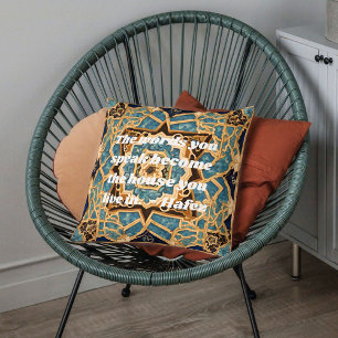 Custom Text Khatam Marquetry Iranian Art Gifts Throw Pillow