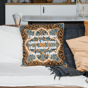 Custom Text Khatam Marquetry Persian Art Gifts Throw Pillow