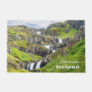 Custom Text Klifbrekkufossar, Iceland Doormat