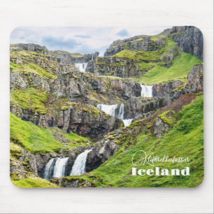Custom Text Klifbrekkufossar, Iceland Mouse Pad