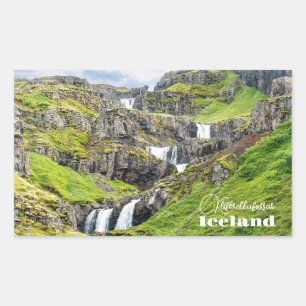Custom Text Klifbrekkufossar, Iceland Sticker