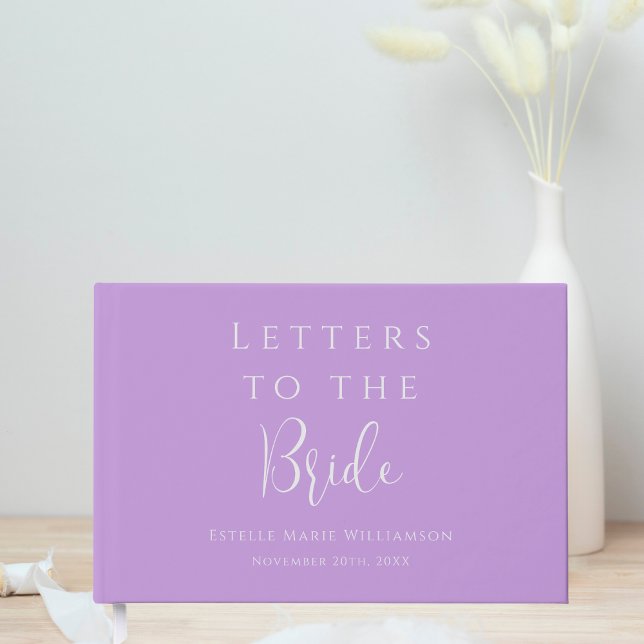 Custom Text Lavender Lilac Letters to the Bride Guest Book (Creator Uploaded)