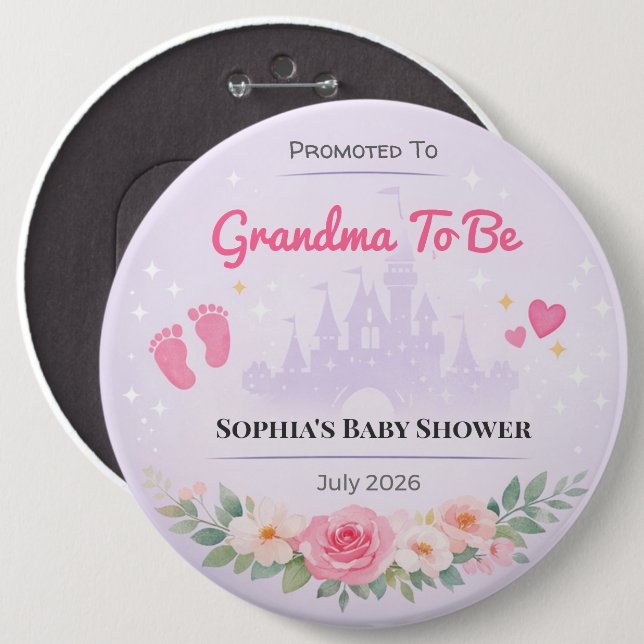 Custom Text Layout Format (Professional Template) 6 Inch Round Button (Front & Back)