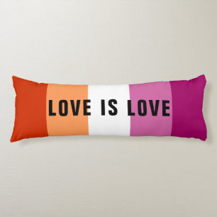 Custom Text LGBT Rainbow Lesbian Pride Flag Body Pillow