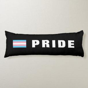 Custom Text LGBTQ Rainbow Trangender Pride Flag Body Pillow