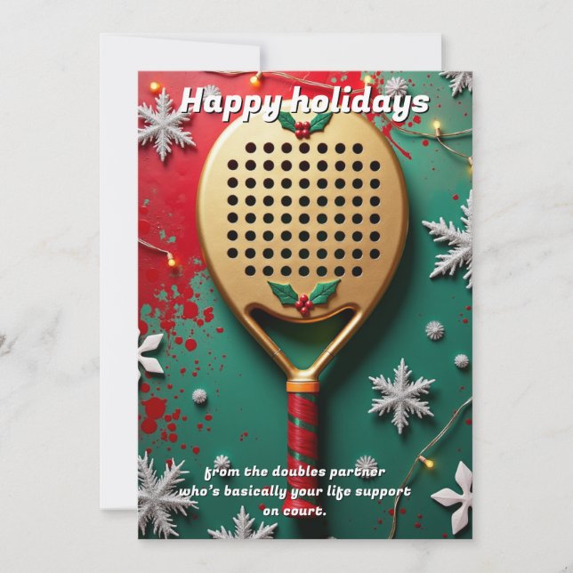 🎾🎄Custom text, Life Support & Lobs Holiday Card (Front)