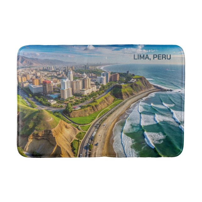 Custom Text Lima, Peru Bath Mat (Front)