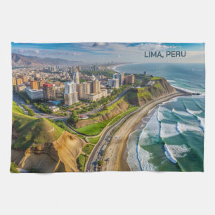 Custom Text Lima, Peru Kitchen Towel