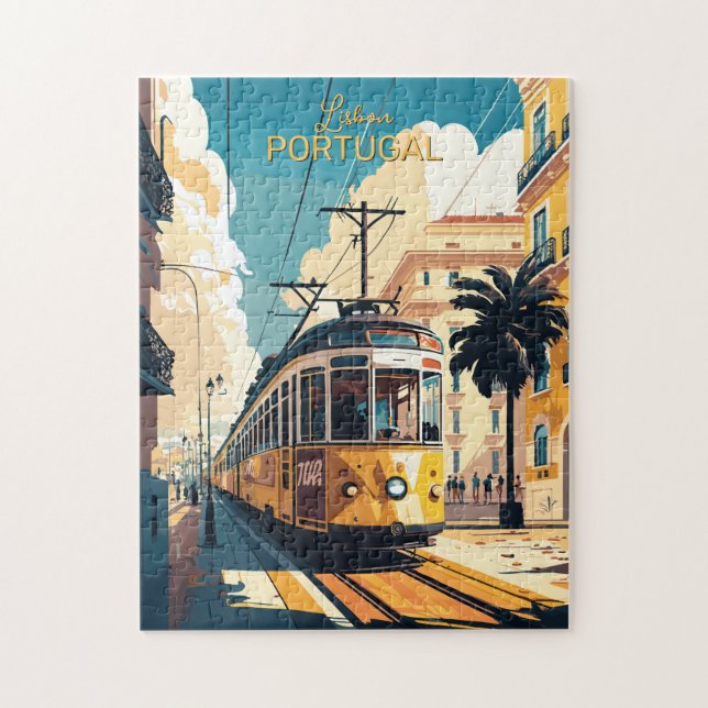 Custom Text Lisbon Portugal Jigsaw Puzzle (Vertical)