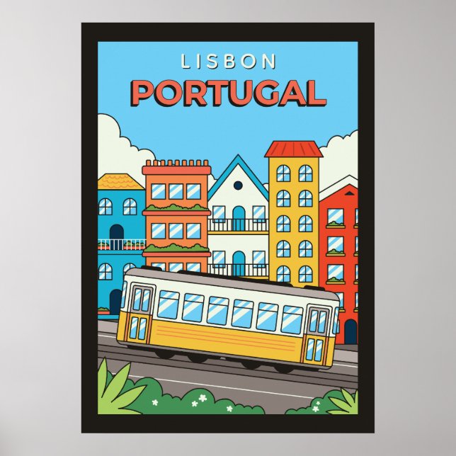 Custom Text Lisbon Portugal Poster (Front)
