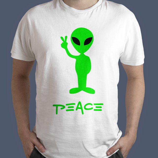 Custom Text Little Green Man T-Shirt (Creator Uploaded)
