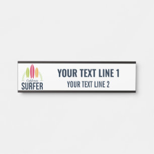 Custom text & location Surfer Door Sign