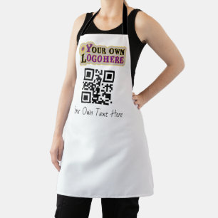 Custom text, logo and QR code  Apron