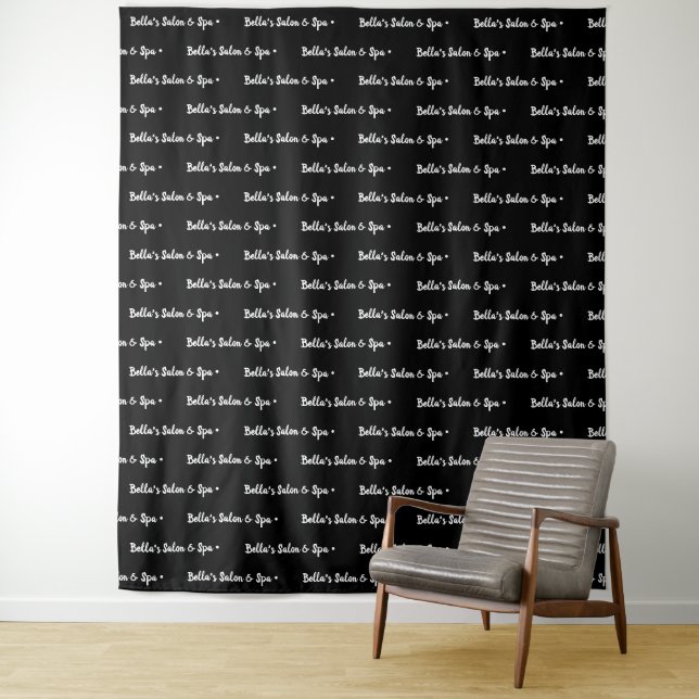 Custom Text Logo Event Backdrop Step and Repeat Tapestry (In Situ)