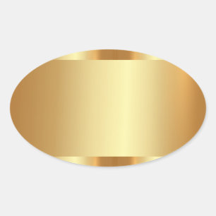 Custom Text Logo Gold Blank Template Glamourous Oval Sticker