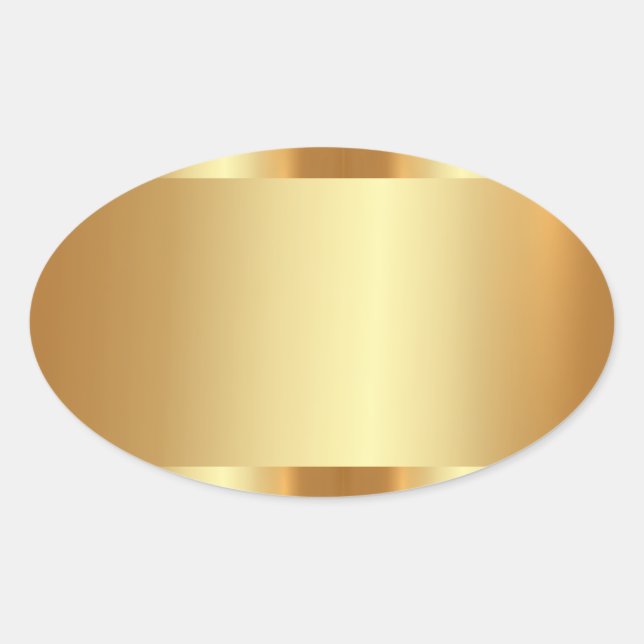 Custom Text Logo Gold Blank Template Glamourous Oval Sticker (Front)