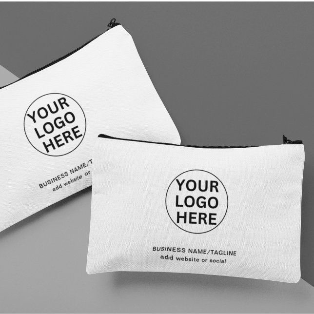 Custom Text & Logo l Promotional Black & White  Accessory Pouch (Creator Uploaded)