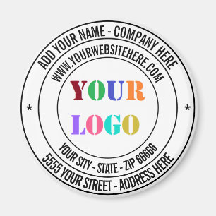 Custom Text Logo Name Address Website Promotional Magnet