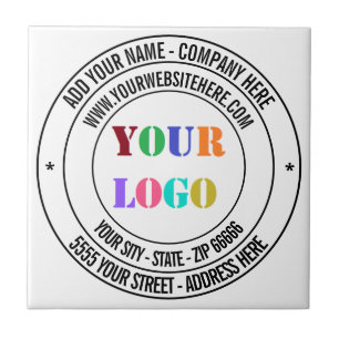 Custom Text Logo Name Address Website Promotional Tile