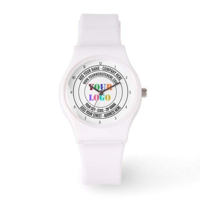 Custom Text Logo Name Address Website Promotional Watch (Front)