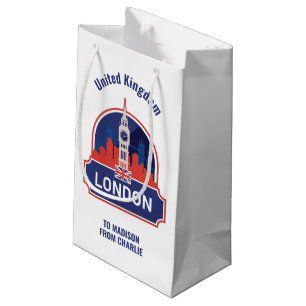 Custom Text London Small Gift Bag