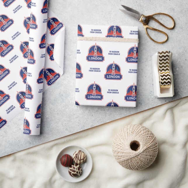 Custom Text London Wrapping Paper (Crafts)