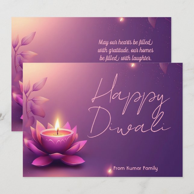 Custom text Lotus Ember card (Front/Back)