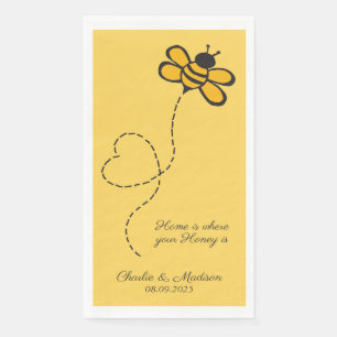 Custom Text Love Bee Napkin