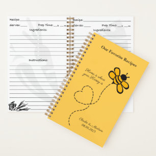 Custom Text Love Bee Notebook