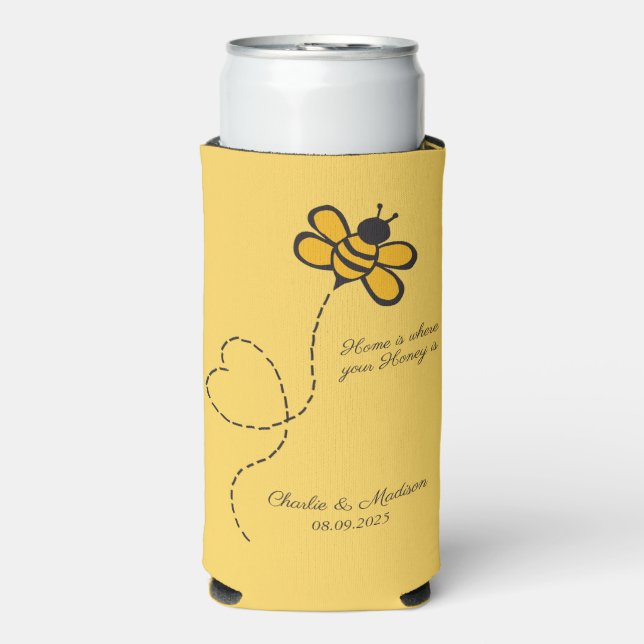 Custom Text Love Bee Seltzer Can Cooler (Seltzer Front)
