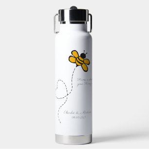 Custom Text Love Bee Water Bottle