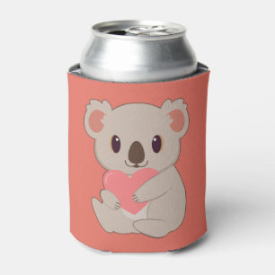 Custom Text Love Koala Can Cooler