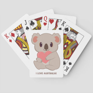 Custom Text Love Koala Playing Cards