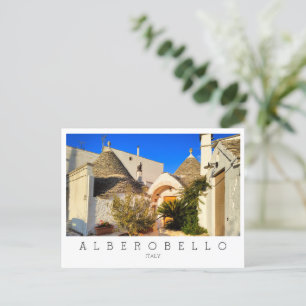 Custom text, lovely town of Alberobello, Puglia  P Postcard