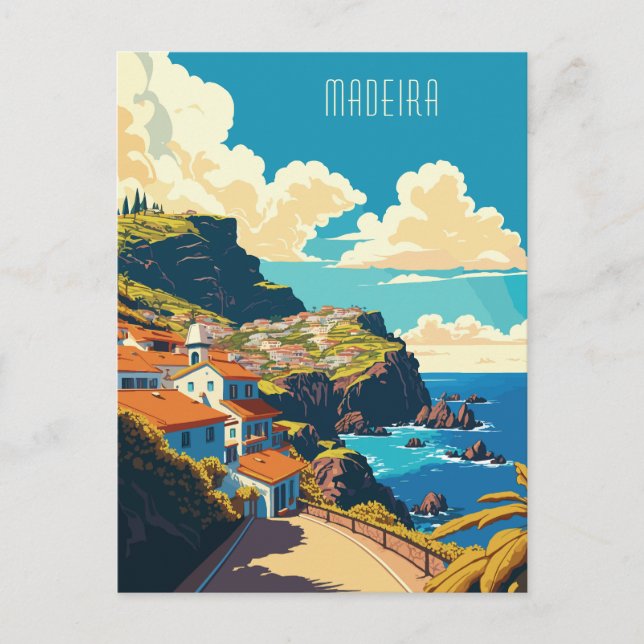 Custom Text Madeira Portugal Postcard (Front)
