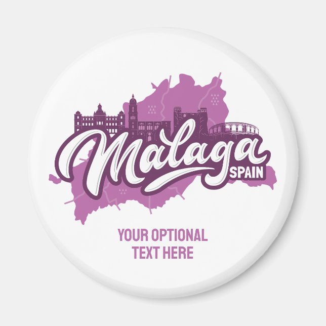 Custom Text Malaga Spain Magnet (Front)