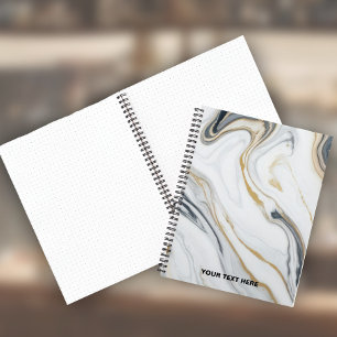 Custom Text - Marble Pattern Notebook