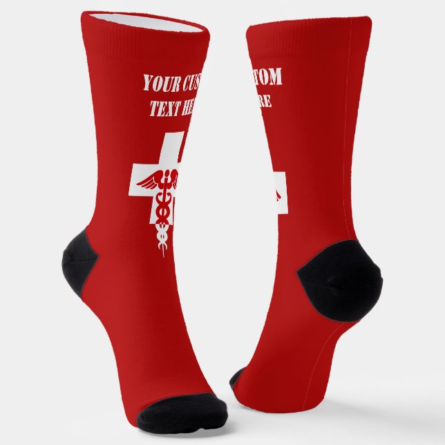 Custom Text Medical Professional Socks (Angled)
