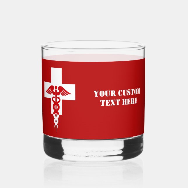 Custom Text Medical Professional Whiskey Glass (Front)