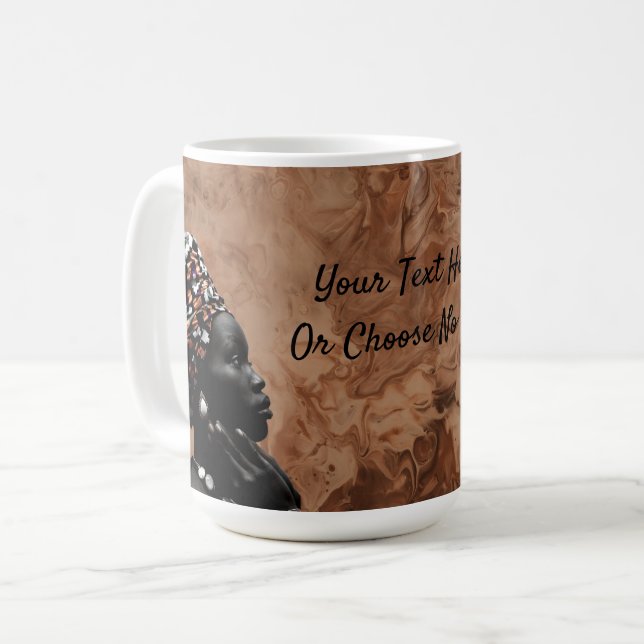  Custom Text Melanin Pride Strong Black Girl Queen Coffee Mug (Front Left)