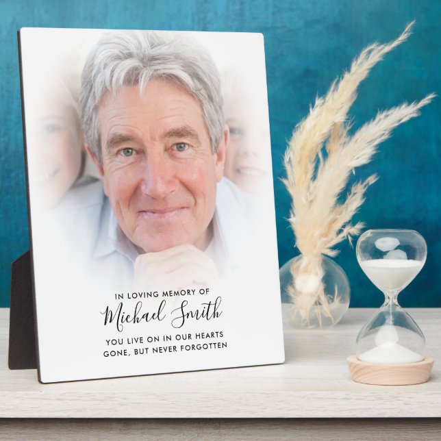 Custom Text Memorial Tribute Photo Tabletop Plaque (Side)