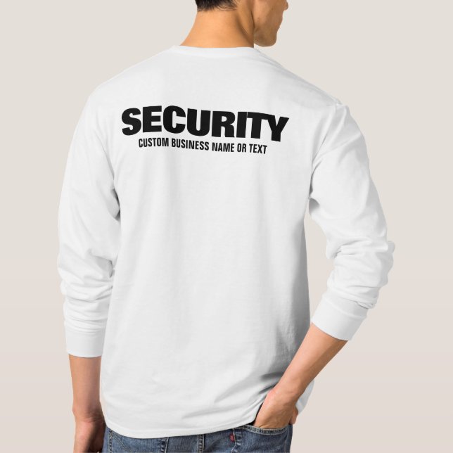 Custom Text Mens Security Crew Staff Team Member T-Shirt (Back)
