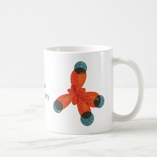 Custom Text Methane Molecule I Love Chemistry Coffee Mug (Right)