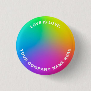 Custom Text Minimalist Rainbow Vibrant Colors 1 Inch Round Button