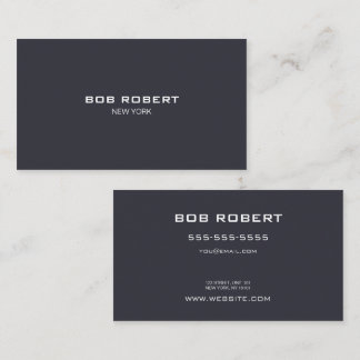 CUSTOM TEXT - Minimalist Solid Grey Business Card