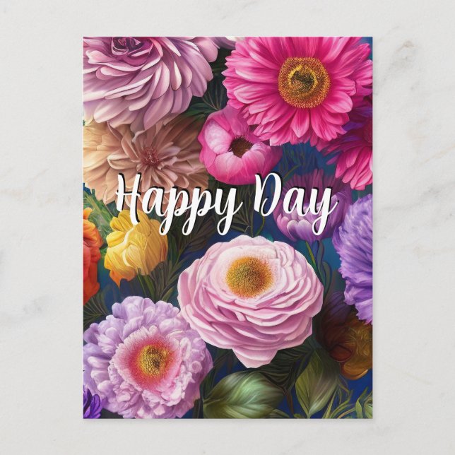 Custom Text Mixed Flowers 6 Colours Template (Front)
