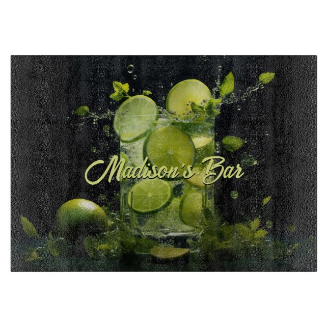 Custom Text Mojito Cocktail Cutting Board (Front)