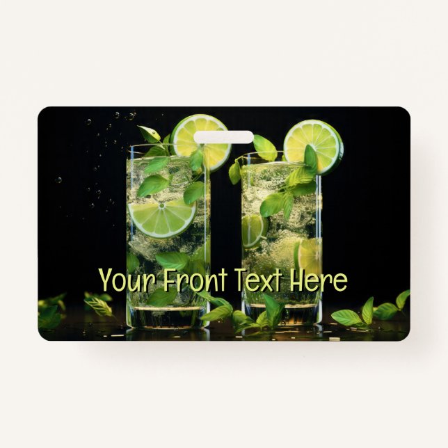 Custom Text Mojito Cocktails Badge (Front)