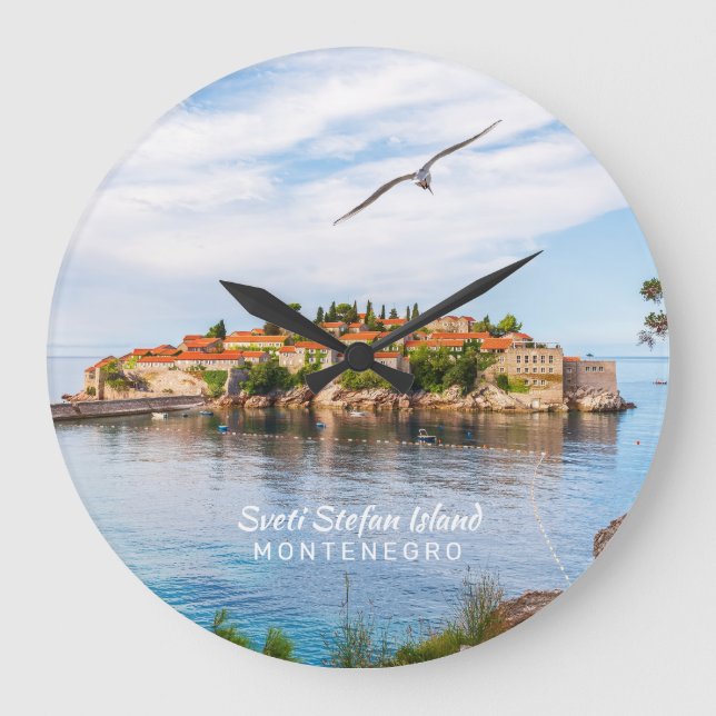 Custom Text Montenegro Large Clock (Front)