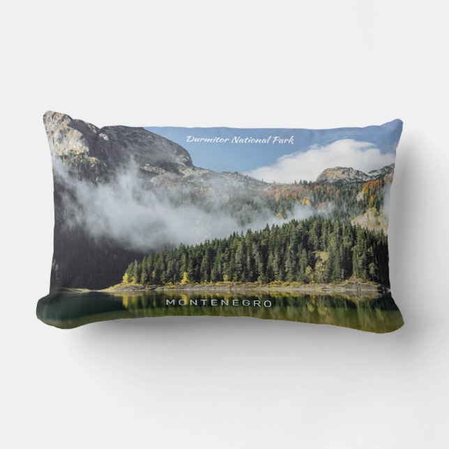 Custom Text Montenegro Lumbar Pillow (Front)